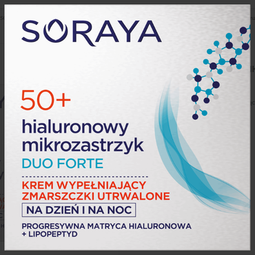 Soraya -   Soraya Hialurnowy mikrozastrzyk Duo Forte Krem 50+ wypełniający zmarszczki utrwalone na dzień i na noc